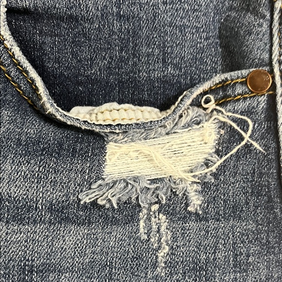 Judy Blue Dark Blue Distressed Jean Shorts - Picture 8 of 13